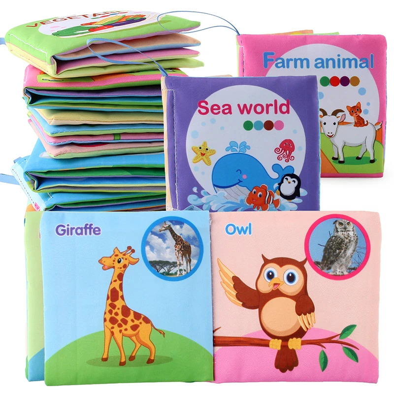 Baby Fabric Hand Puppet Kids Early Learning Develop Newborn Cloth Book Reading Puzzle Book Educational Toys For Kids Learning