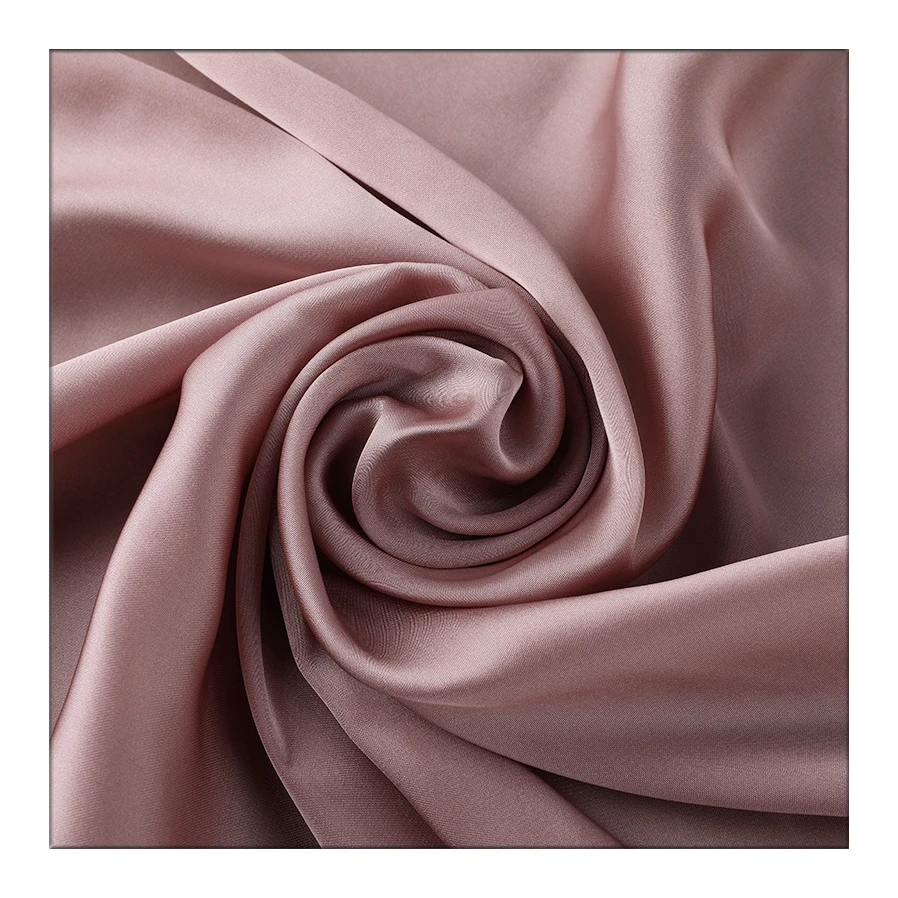 Hanlin Textile Supply 85-150gsm Plain Dyed Woven Polyester Spandex tela Satin silk Fabric for Dress