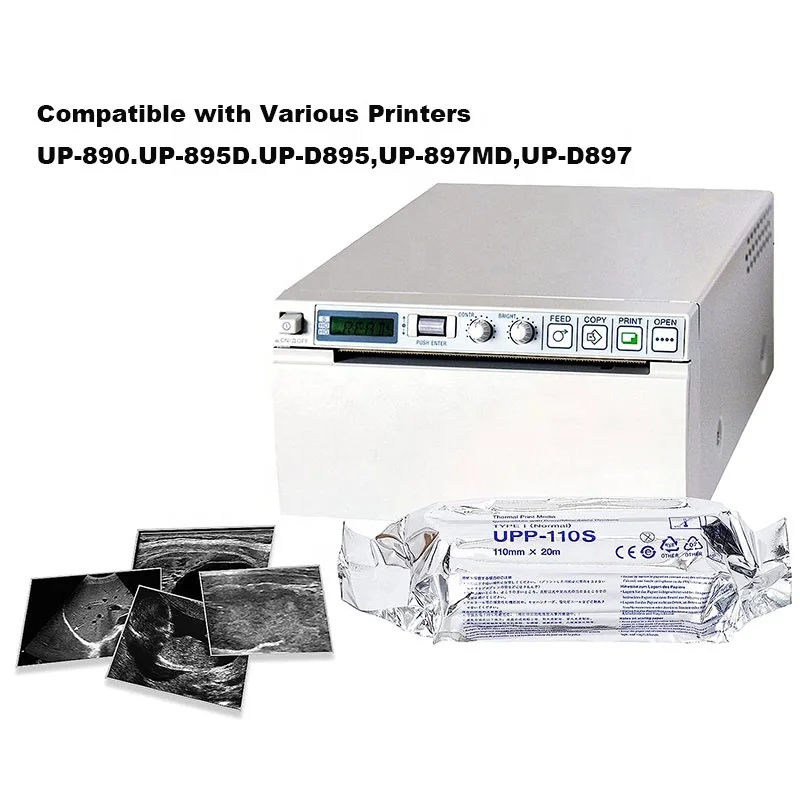 High Glossy UPP-110S A6 Black White Print Media So ny UPP-110HG 10mm ancho x 20mts 110mm Print Media Type V Thermal Paper Roll