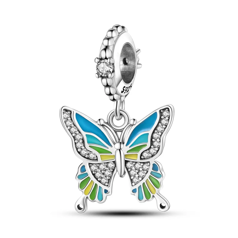New 925 Sterling Silver Game Controller Butterfly Pyramid Dog Hammer Pendant Bead Fit Original Brand Bracelet Charms DIY Jewelry