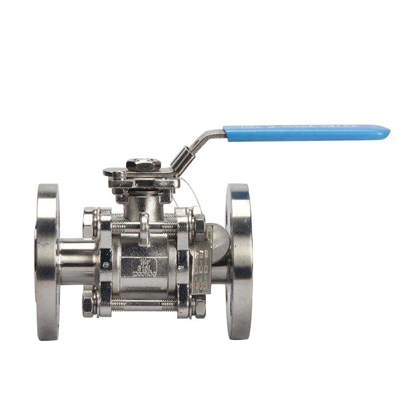 Low factory price customized size high quality food grade manual 3 Pc flange ball valve