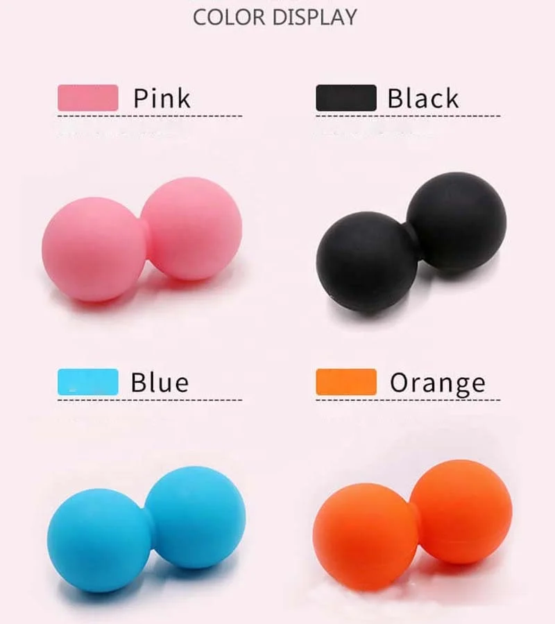 Fitness  Wholesale Yoga Logo Custom Full-Body Solid Silicone Muscle Deep Tissue Lacrosse Double Peanut Hand Massage Ball