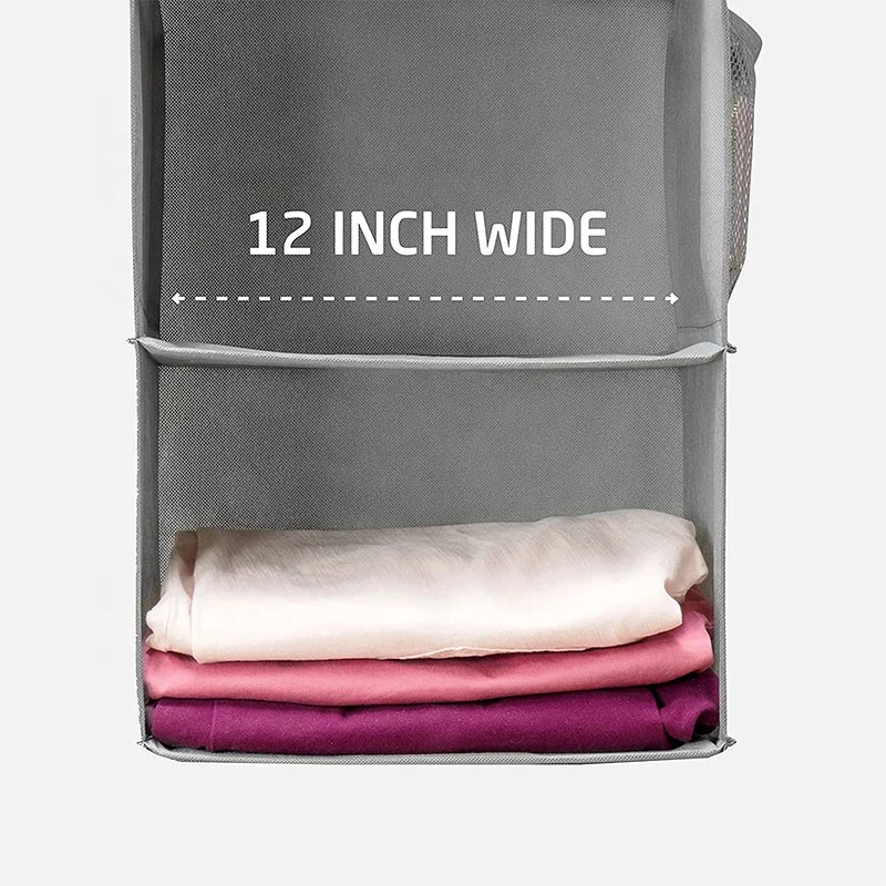Wholesale Foldable Non-Woven Fabric Closet Storage Wardrobe Closet Space Saving Organizers with Mesh Pocket
