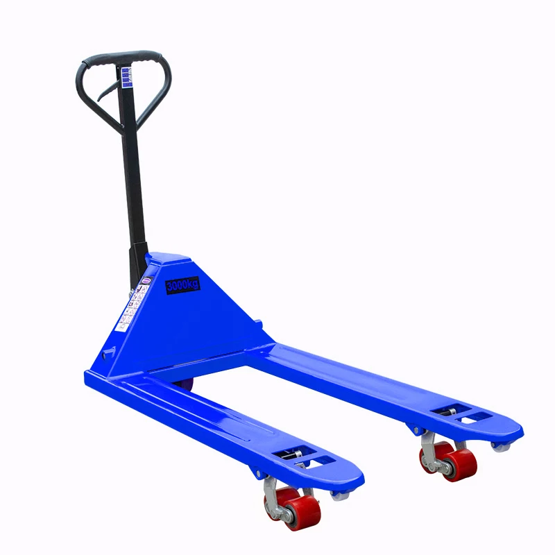 2024 NEW  factory direct sales 2 tons manual powered pallet truck scale steel super long mechanical forklift truck for sale