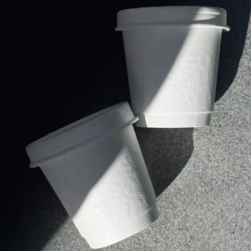 Limonpack Customized Biodegradable New Design Disposable Embossing Double Wall 10oz Coffee Paper Cup