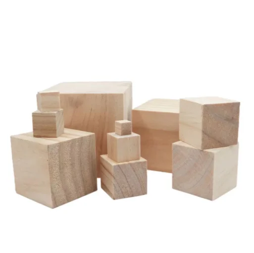 Unfinished Wooden Puzzle Blocks Solid Wood Cube DIY Craft Wooden Cube
