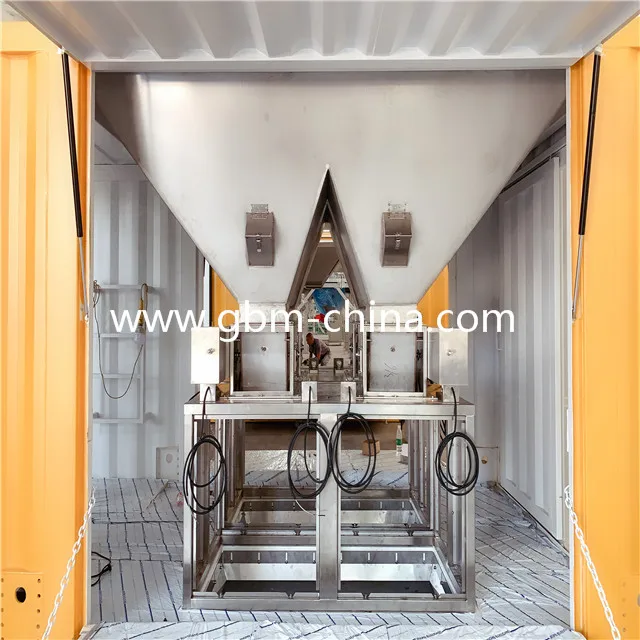 GBM 25/50kg containerized weighing and bagging machine 50kg filling to pack in PP bags