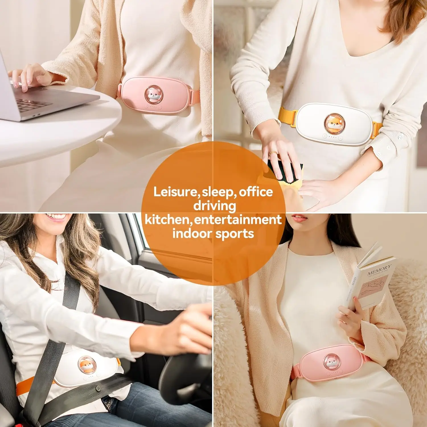 Electronic Lumbar Heating Massager Abdominal Lower Back Pain Heating belt Portable Cordless Heating Pads for the U.S. market