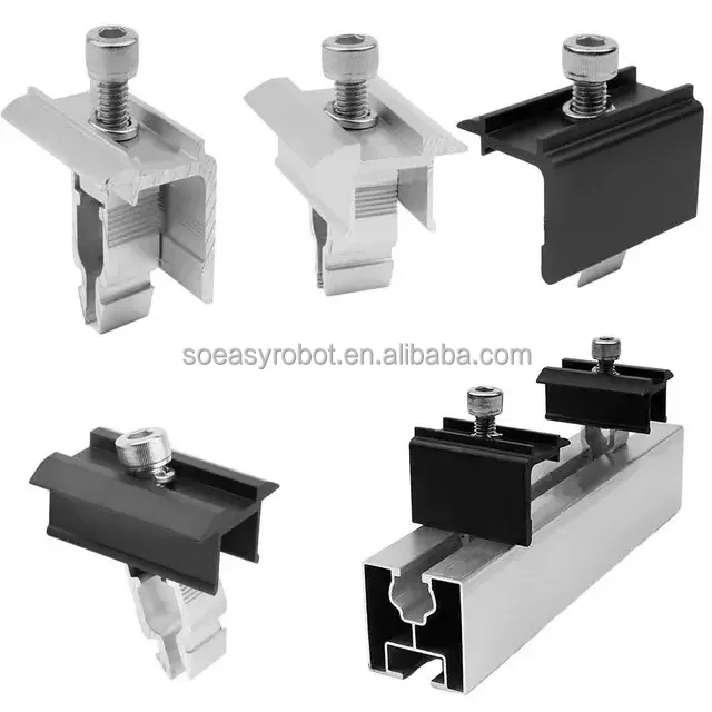 Factory Price Aluminum Black End Clamp Mid Clamp Solar Panel Mounting Clamps