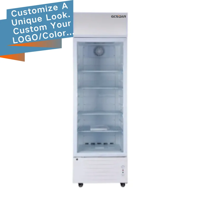 GCSOAR 188L 218L 268L 300L 428L 658L 998L Solar Upright Cooler with Compressor for Home Shop Groggery