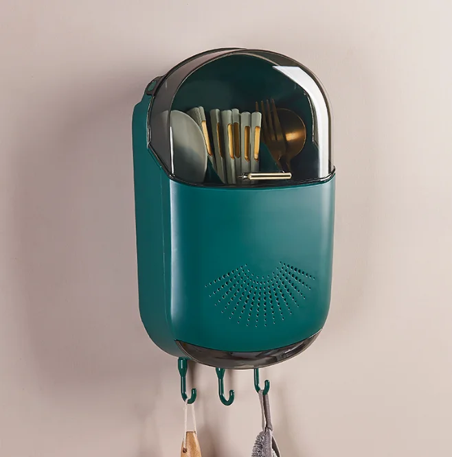 NEW arrive Kitchen Storage Organizer Waterproof Wall Mounted Drain Soup Spoon Chopsticks Cage Plastic Chopsticks Holder