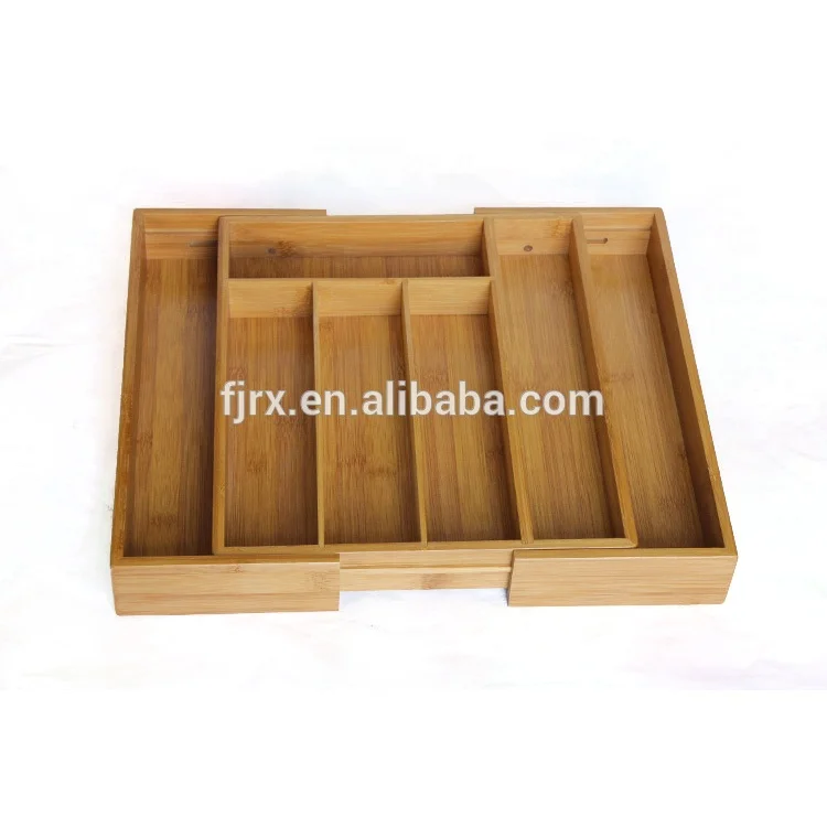 Bamboo Expandable Compartments Drawer Organizer Premium Utensil Expandable Cutlery Tray