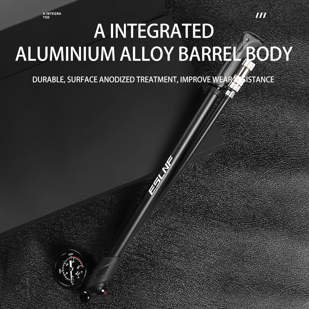 New arrived mtb cycling portable 300psi air pump aluminum alloy bicycle front fork pump with pressure gauge