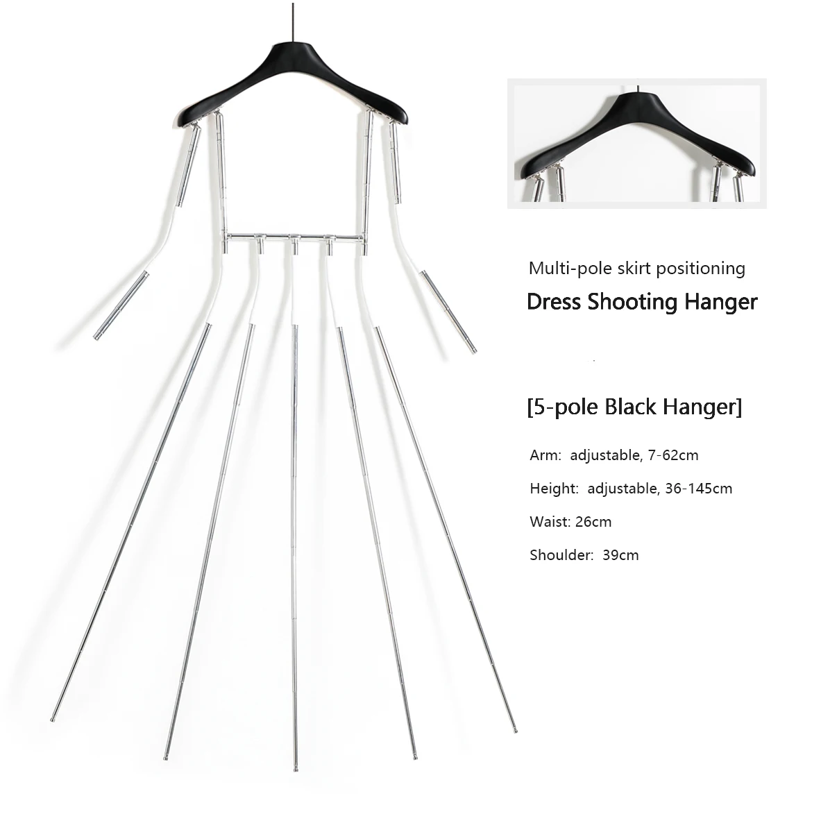 BST Wood Metal Dress Shooting Hanger Female Mannequins Multi-rod Skirt Pleat Positioning Clothing Shooting Props Hanger
