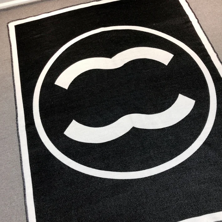 2024 blanket  home sofa  soft and warm letter shawl office air-conditioned cashmere dual C blanket