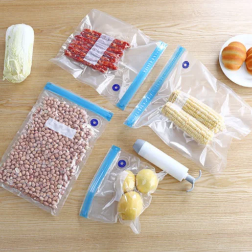 Hot Selling Reusable Food Grade Plastic Kitchen Sous Vide Bag Fruit Zipper Vacuum Storage Bags With Electric Air Pump