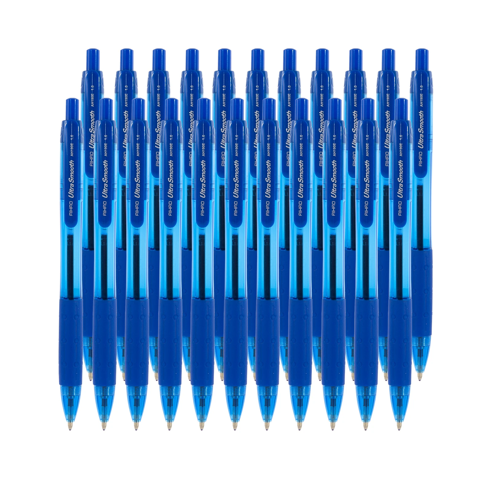  Aihao Plastic Comfort Grip 1.0mm Medium Retractable Blue Ballpoint Pen