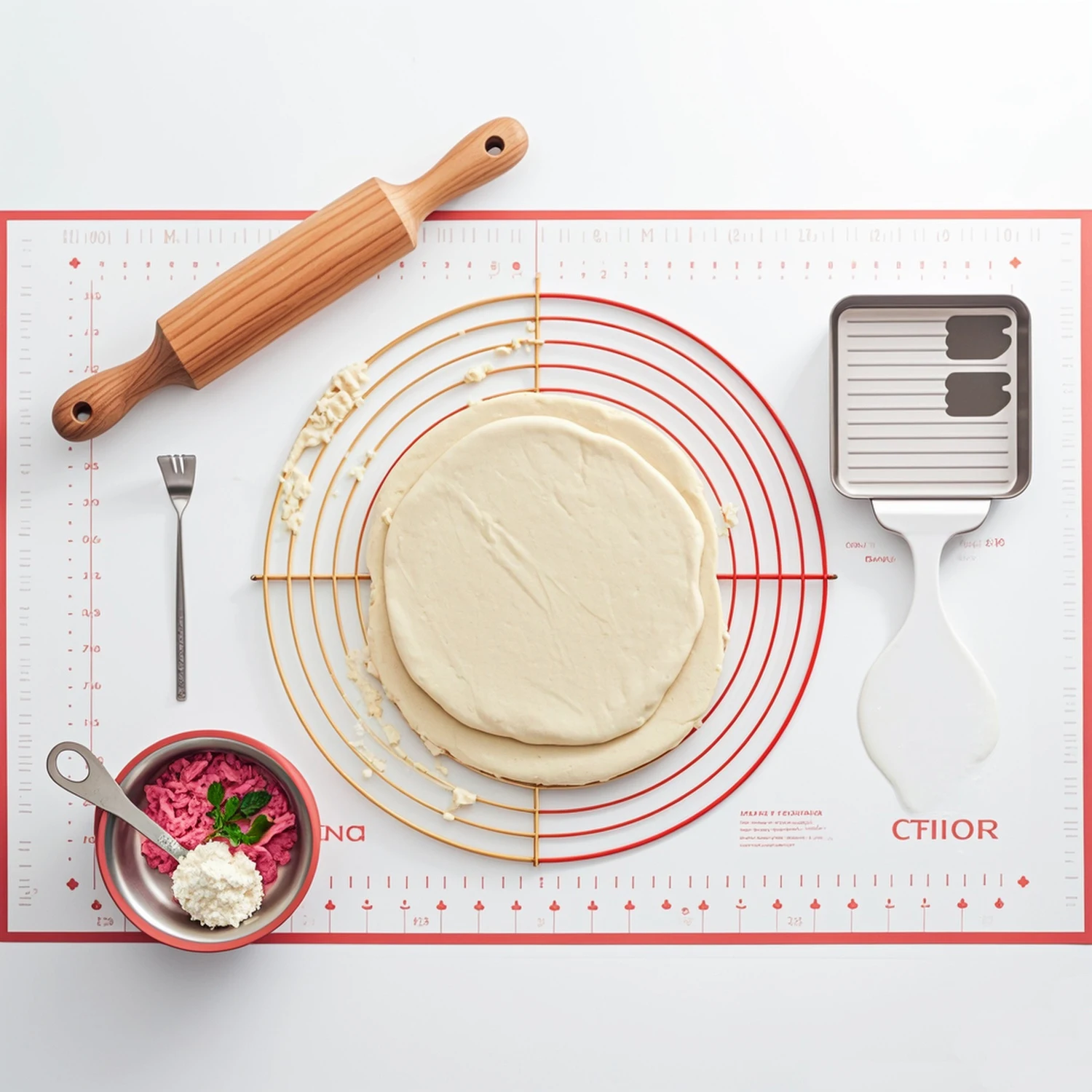 Silicone Pastry Mat Non Stick Large and Thick for Rolling Dough Baking & Pastry Tools Kitchen Antistatic 1 Per Kit Sustainable