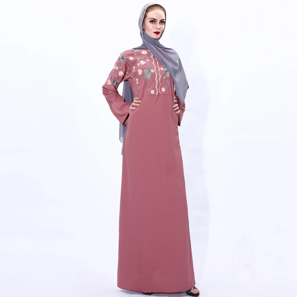 2022 hot-sale islamic abaya turkish kaftan Women Dresses With Embroidery For Muslim Abaya islamic clothing women dubai