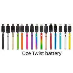 Ooz Twist adjustable vape battery rechargeable Custom Preheating CBD 510 thread Vape Pen