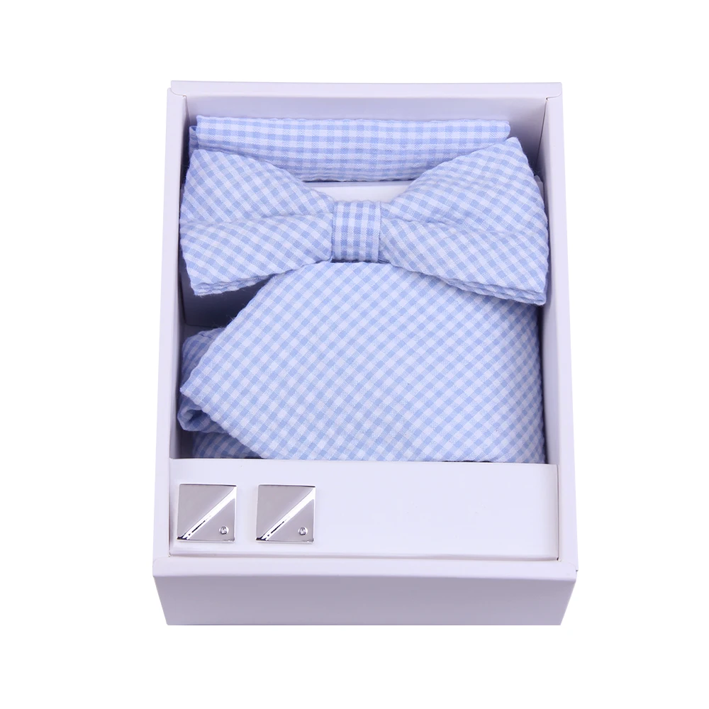 Набор галстуков Seersucker из нового материала, комплект полосатых галстуков для мужчин