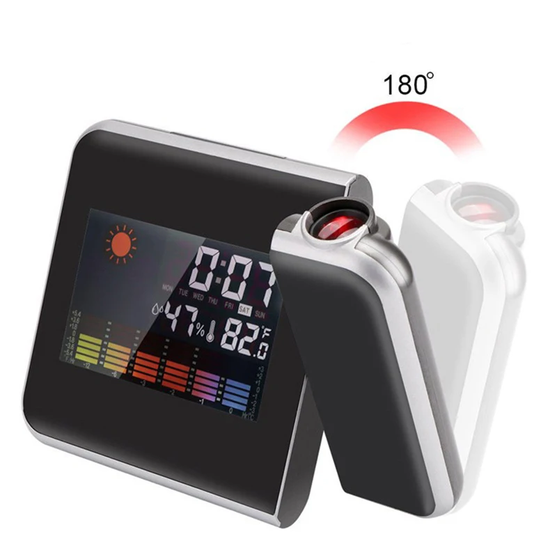 KH-CL002 Digital Electric Display Time Latest Smart Crystal Weather Station Night Light Laser Projection Clock