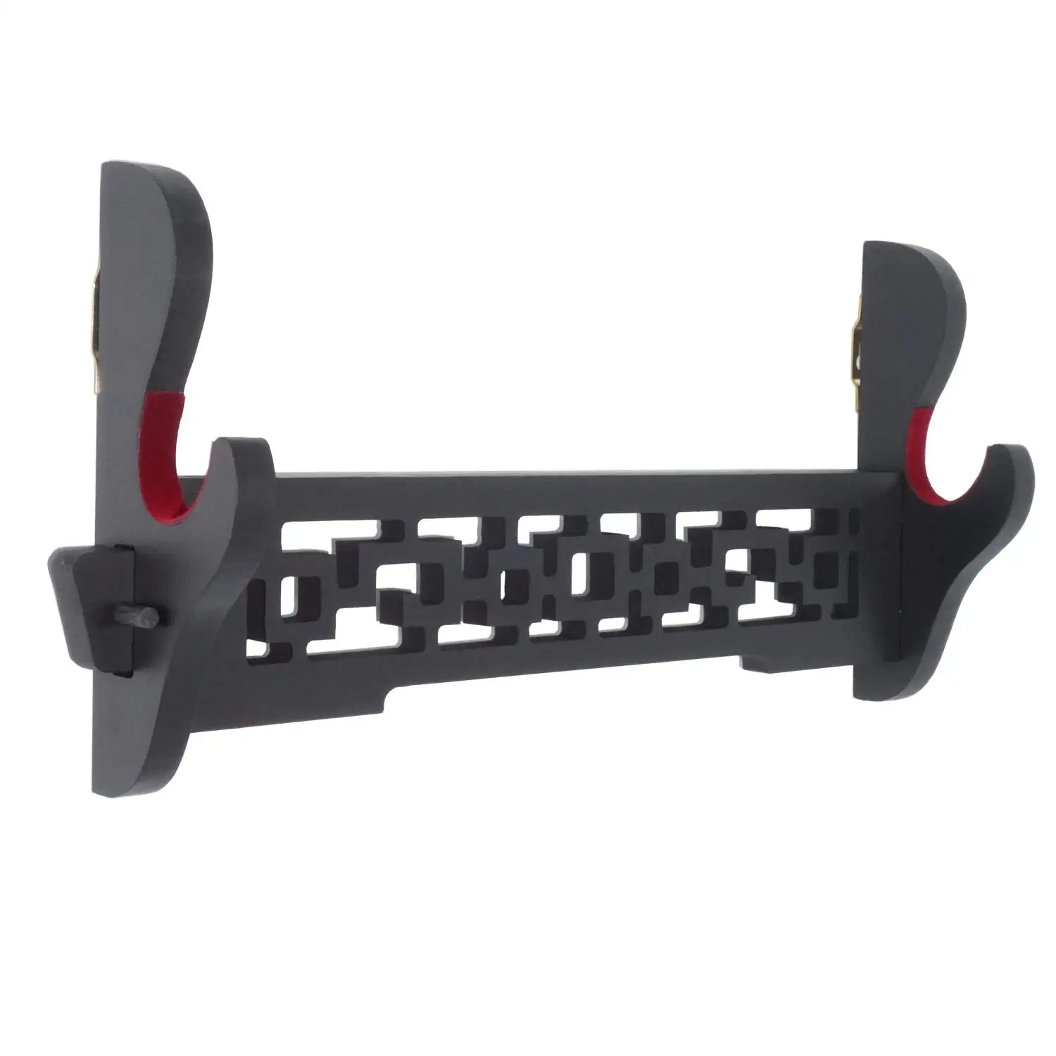 Wholesale Factory Wood Padded Saword Display 1 Tier Black Wood Padded Sword Display Stand