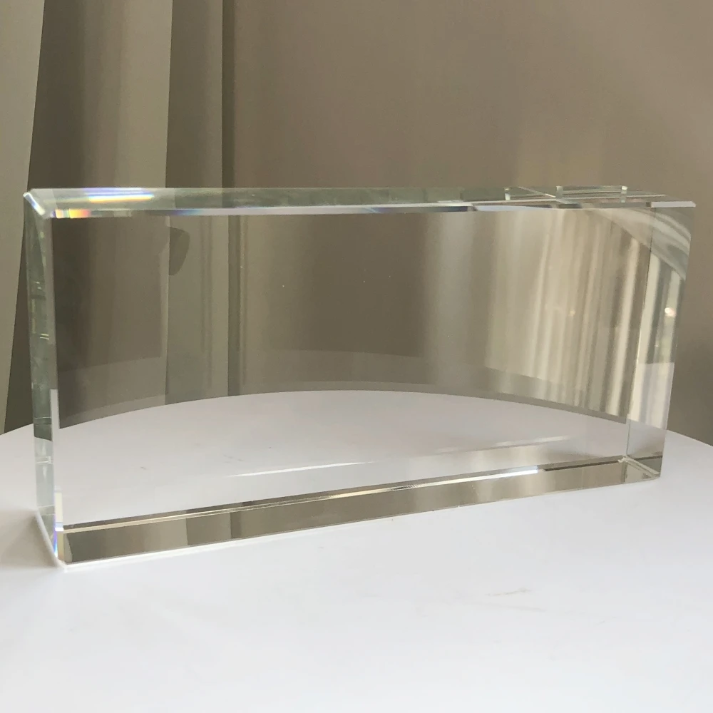 ADL 238*114*48mm Hot-Melt Fine Ground Six Sides Clear Solid Crystal Glass Brick Block Building Wall Glass Block House Decoration