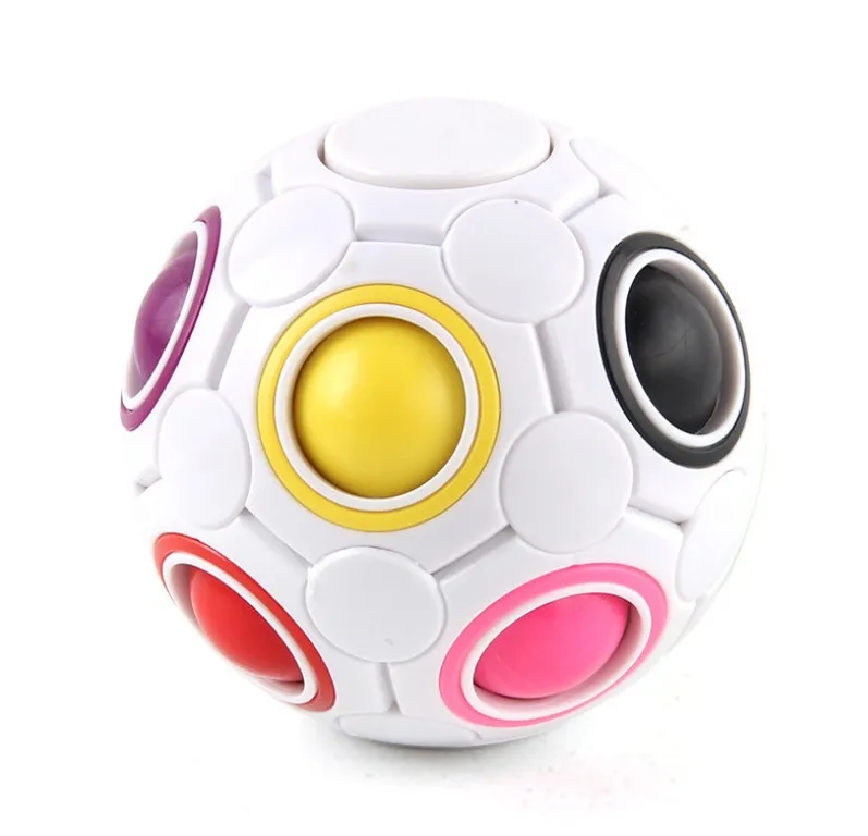 YM-S065 Factory directly sale  magic rainbow stress ball Fidget Cube Toy Puzzle Holes Magic Rainbow Ball