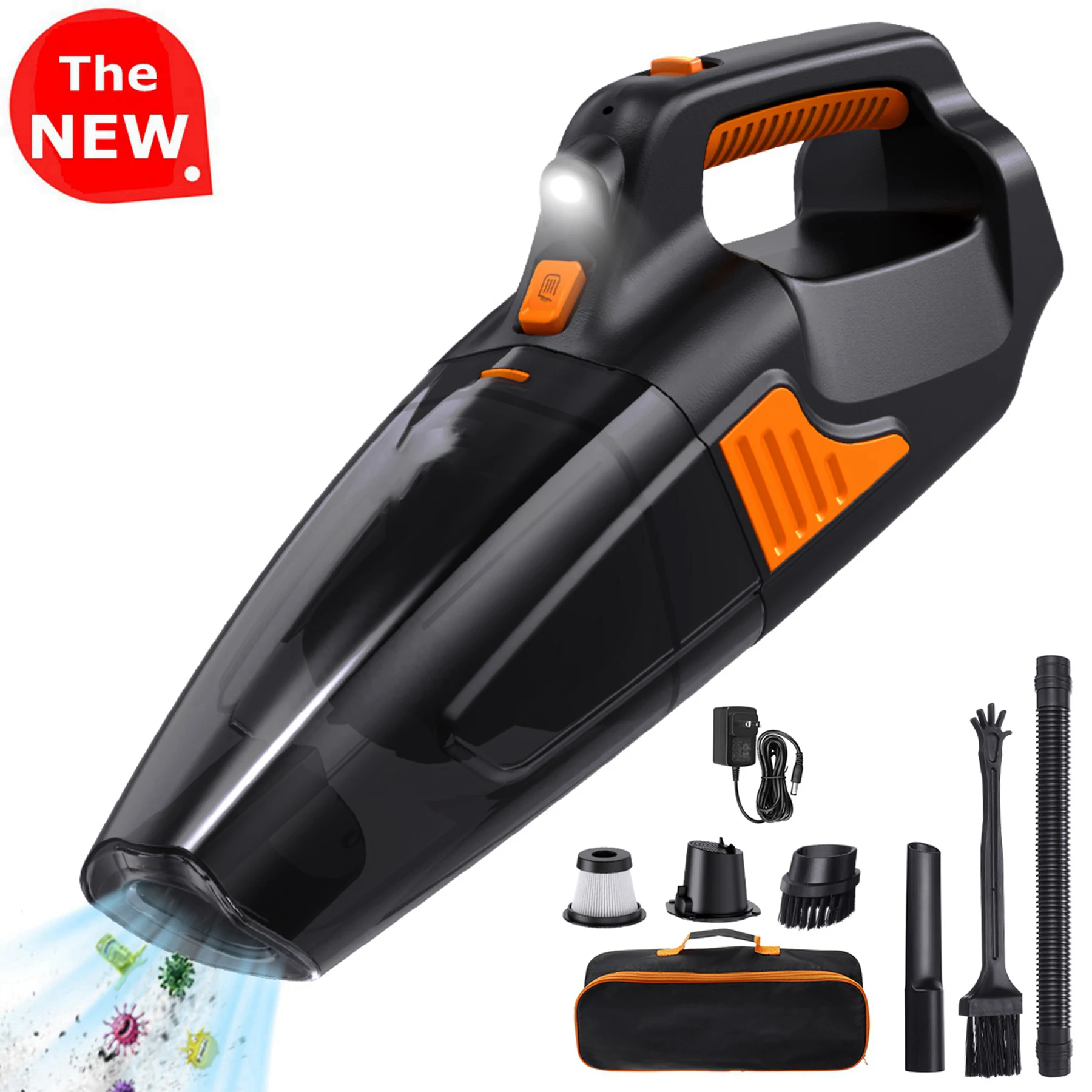 New design Rechargeable Wireless 6000Pa-15000Pa Cordless Portable Handheld Mini Car Vacuum Cleaner