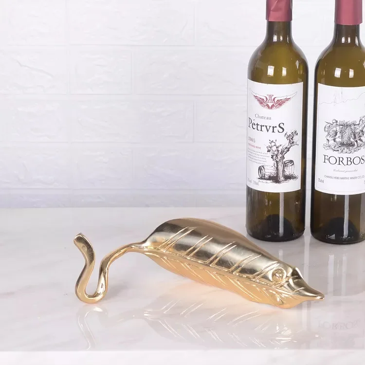 Craft pure copper leaf lamp luxury wine rack creative decoration living room wine cabinet decorative wine rack