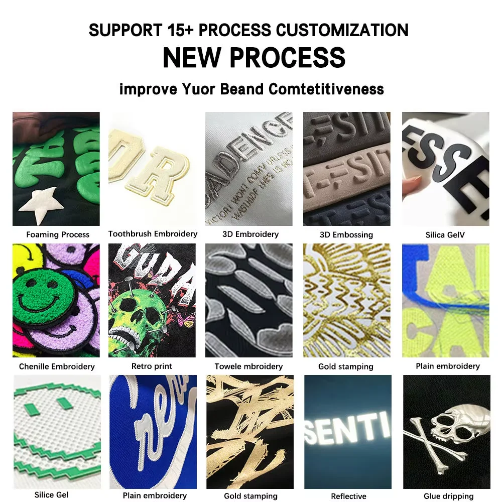 380gsm screen print bleached chenille patch animal digital print colorblock custom polyester unisex baggy hoodie