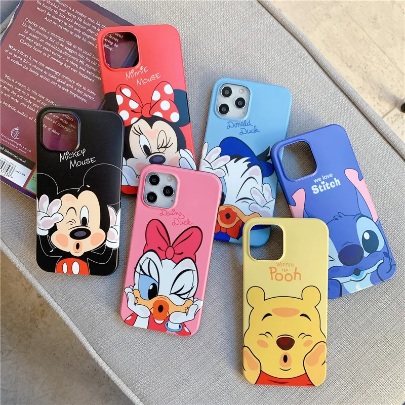 Anime Mickey Minnie mouse stitch Shockproof Phone Case For iPhone 12 Mini 12promax 11 XS X Cover free shipping