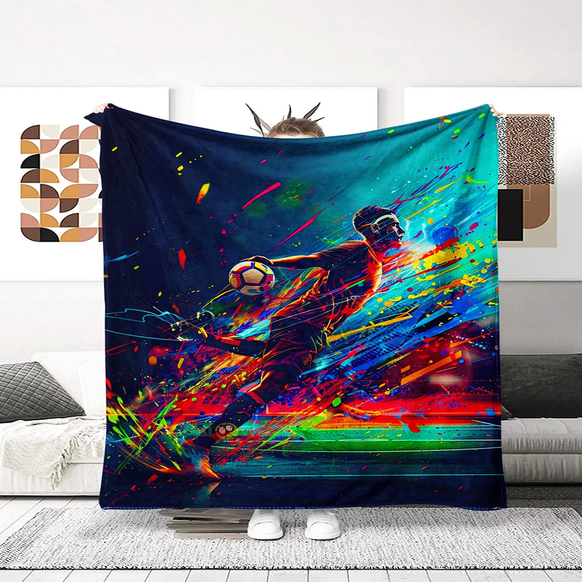 Factory Spot Blanket, Soft and Comfortable Polyester Weave, Ideal Gift for Sports Lovers Customizable Products