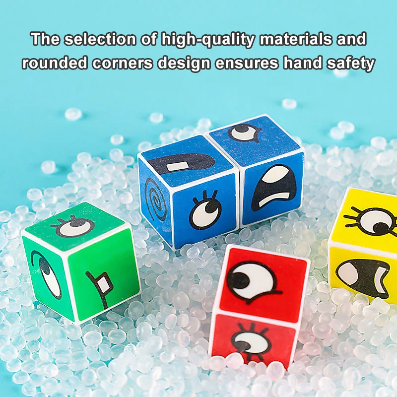 Cube Face Changing Magic Cube Building Blocks Game Matching Expression Puzzle Toy Board Games Match Puzzles Geometric Toy