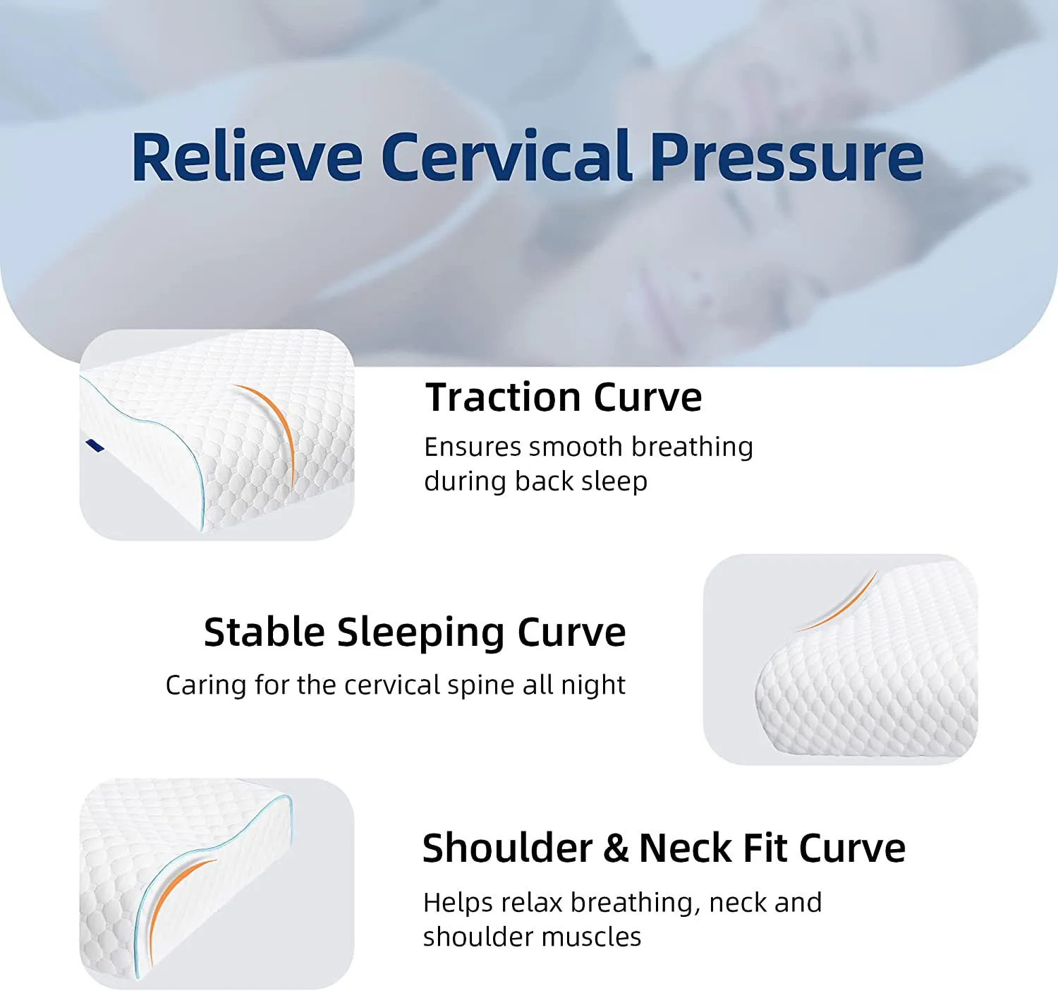 Hot sale New Slow rebound Orthopedic Memory Foam Pillow Custom Memory Foam Bed Pillow