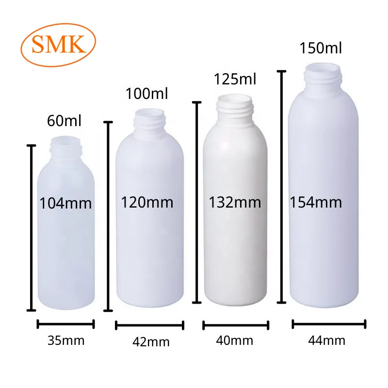 Factory Empty 60ml 100ml 125ml 150ml HDPE Matte Plastic Spray Bottle With Round Shoulder