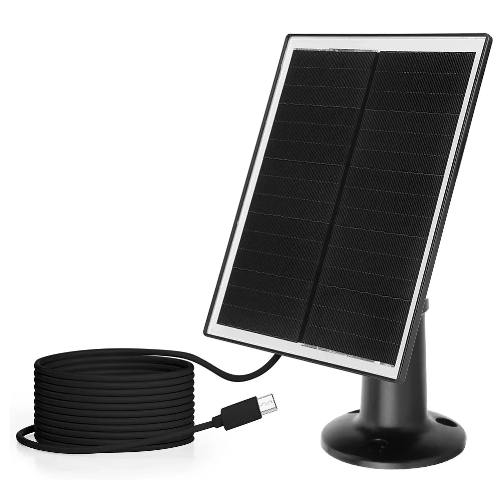 6W 5V Waterproof Outdoor Micro USB Solar Panel Adjustable for Rechargeable Battery Security CCTV Camera