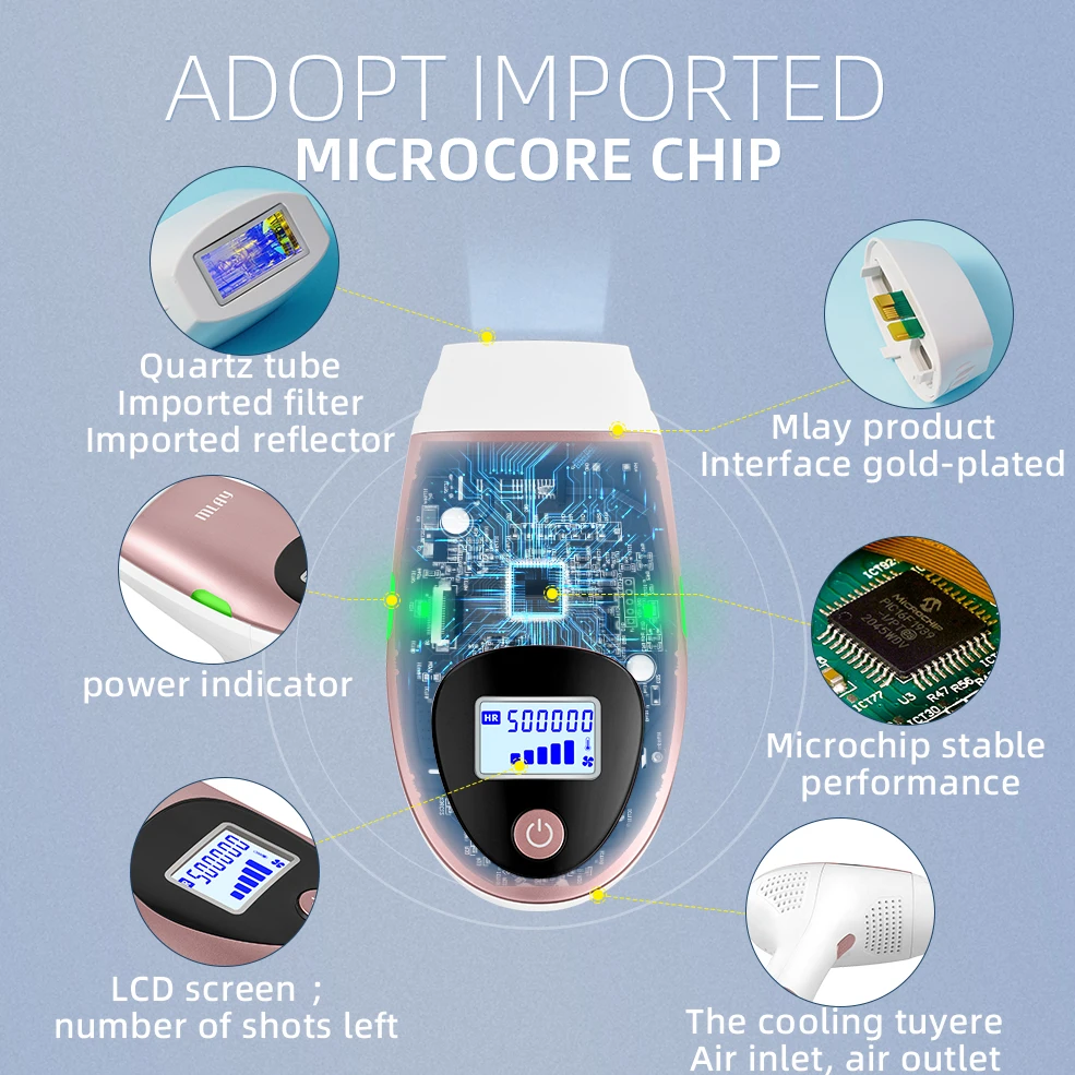 New Arrival T3 IPL Handheld Laser Skin Rejuvenation and Acne Treatment Facial and Body Hair Removal Home Use for Women ABS