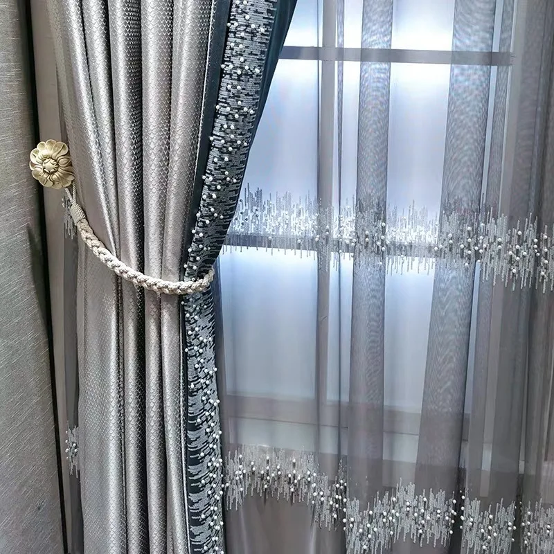 Embroidered Sheer Curtains European Style Luxury Fashion Voile Curtains For The Living Room