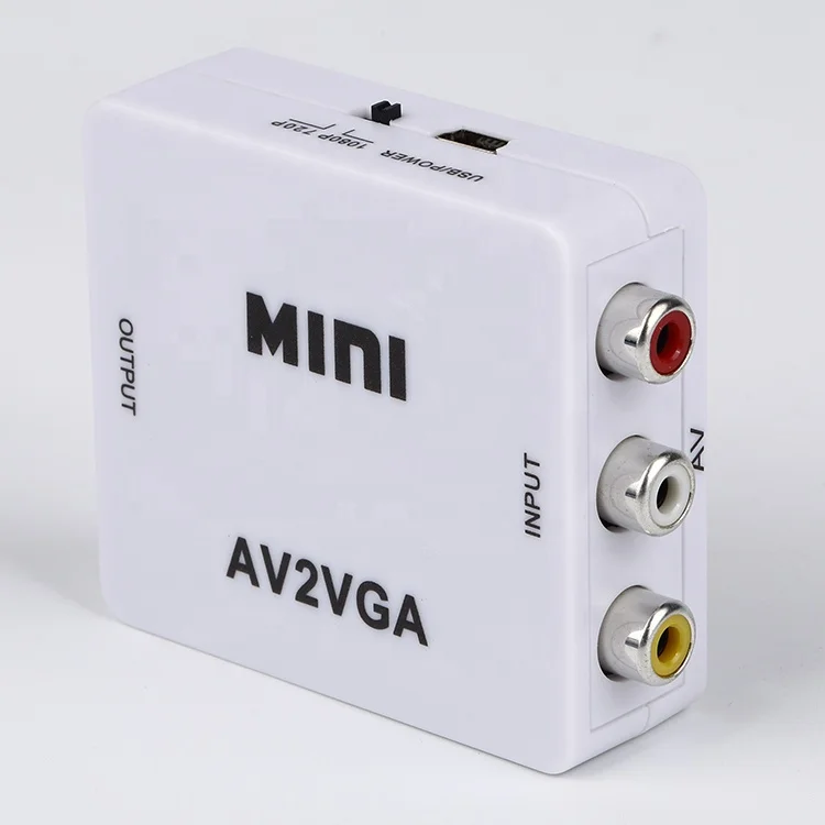 OEM Factory Price  Mini VGA 2AV Video Converter 1080p Adapter VGA To RCA/AV PC To TV