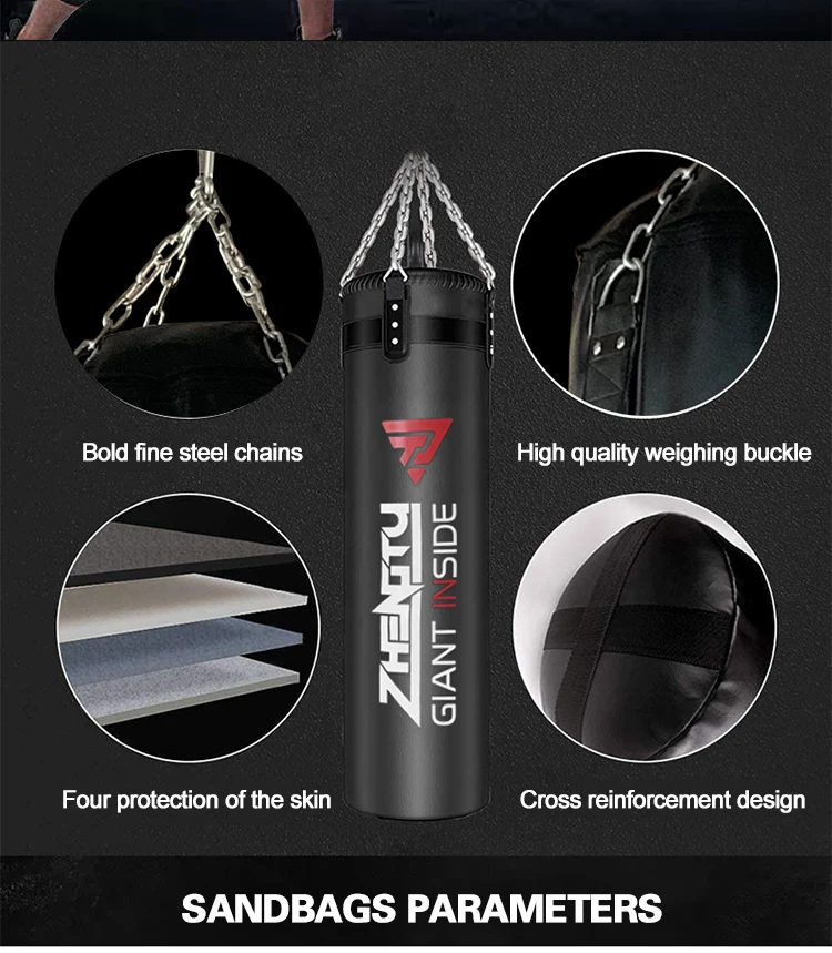 Custom high quality PU leather boxing free hanging stand training heavy punching bag boxing bag