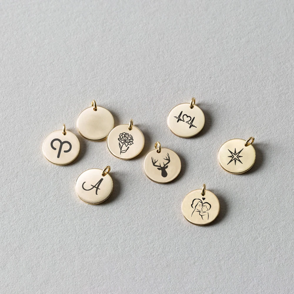 eManco Factory Women Accessories 9MM Disc Pendant Charms for Necklace Jewelry Making