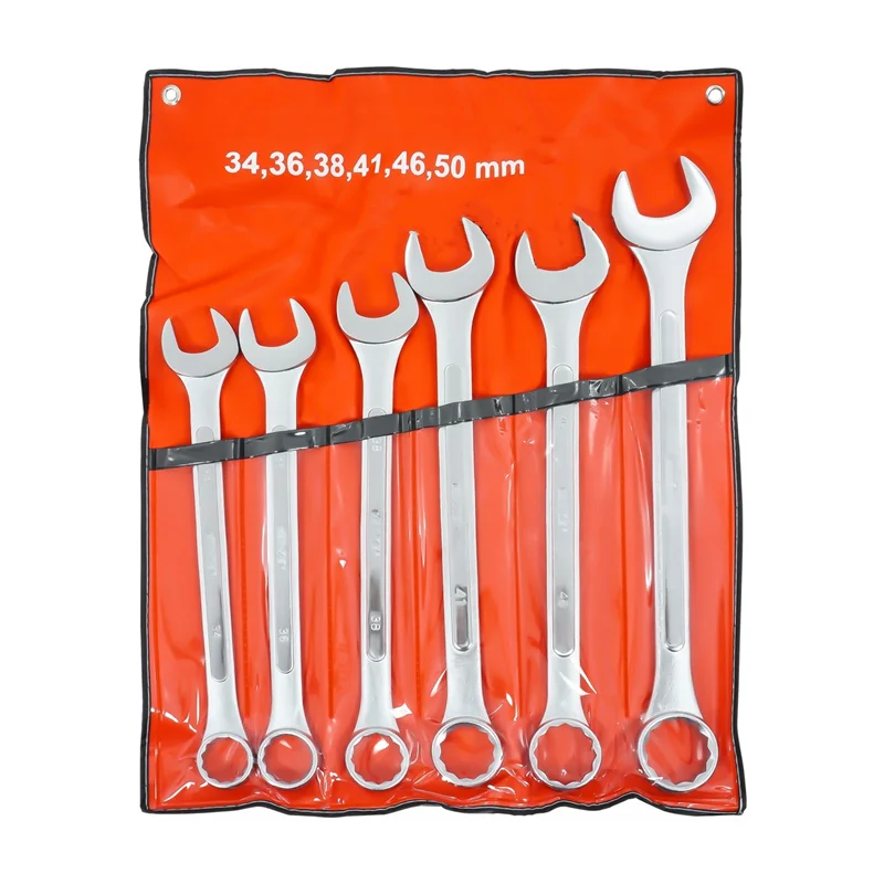 GTYPRO 6PCS Combination Wrench Spanner Set Kit  With Cloth Bag Open End Wrench Ring Ratchet Spanner