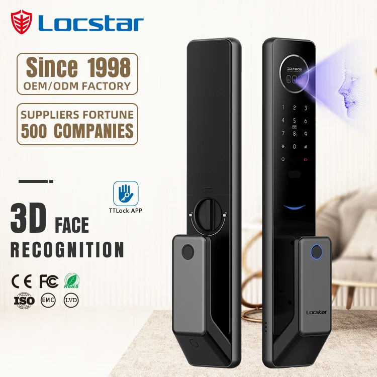 Умный дверной замок Locstar TTlock разблокировка по лицу Wi-Fi цифровая смарт-карта с кодом со сканером отпечатка пальца для смартфона