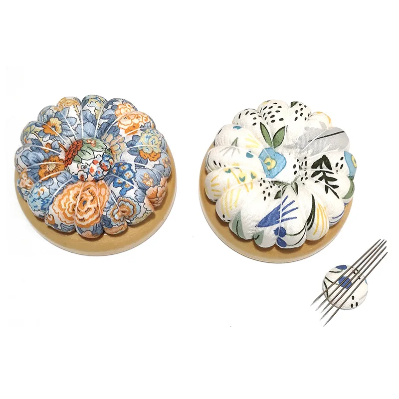 Wholesale Japanese style wooden base Pin cushion with magnet Sewing needle holder