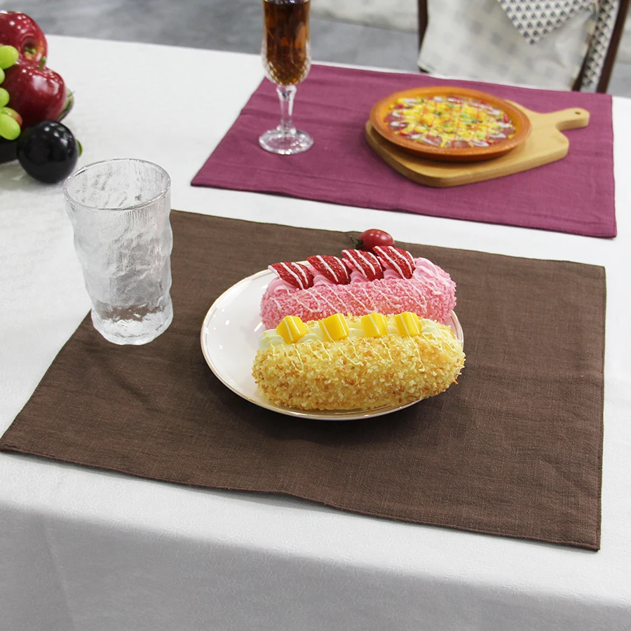 High quality high-grade solid color food placemat pure cotton thickened insulation  dining table placemats
