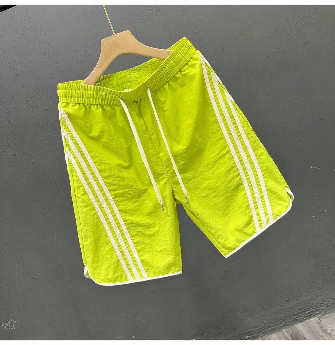 Custom Summer Blank Webbing Workout Sportswear Track Gym Shorts Mens Track Shorts Elastic Waist Nylon Shorts for Men