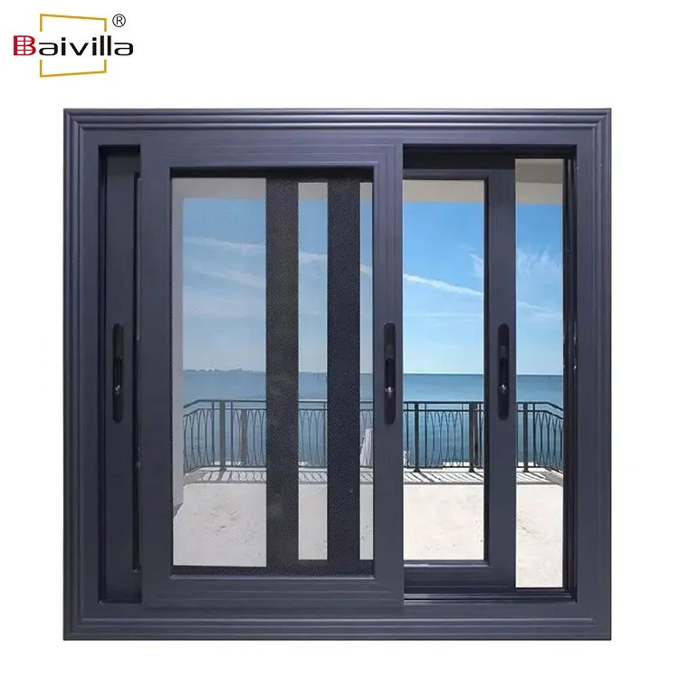 China BAIVILLA Manufacturer aluminum profiles windows and doors indoor aluminium double glass sliding window