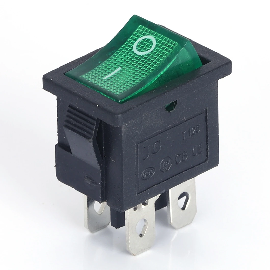 Hot Selling Mini Black ON-OFF 2 Position 4Pin Automotive IP40 Plastic Boat Switch With Red Green Light Color